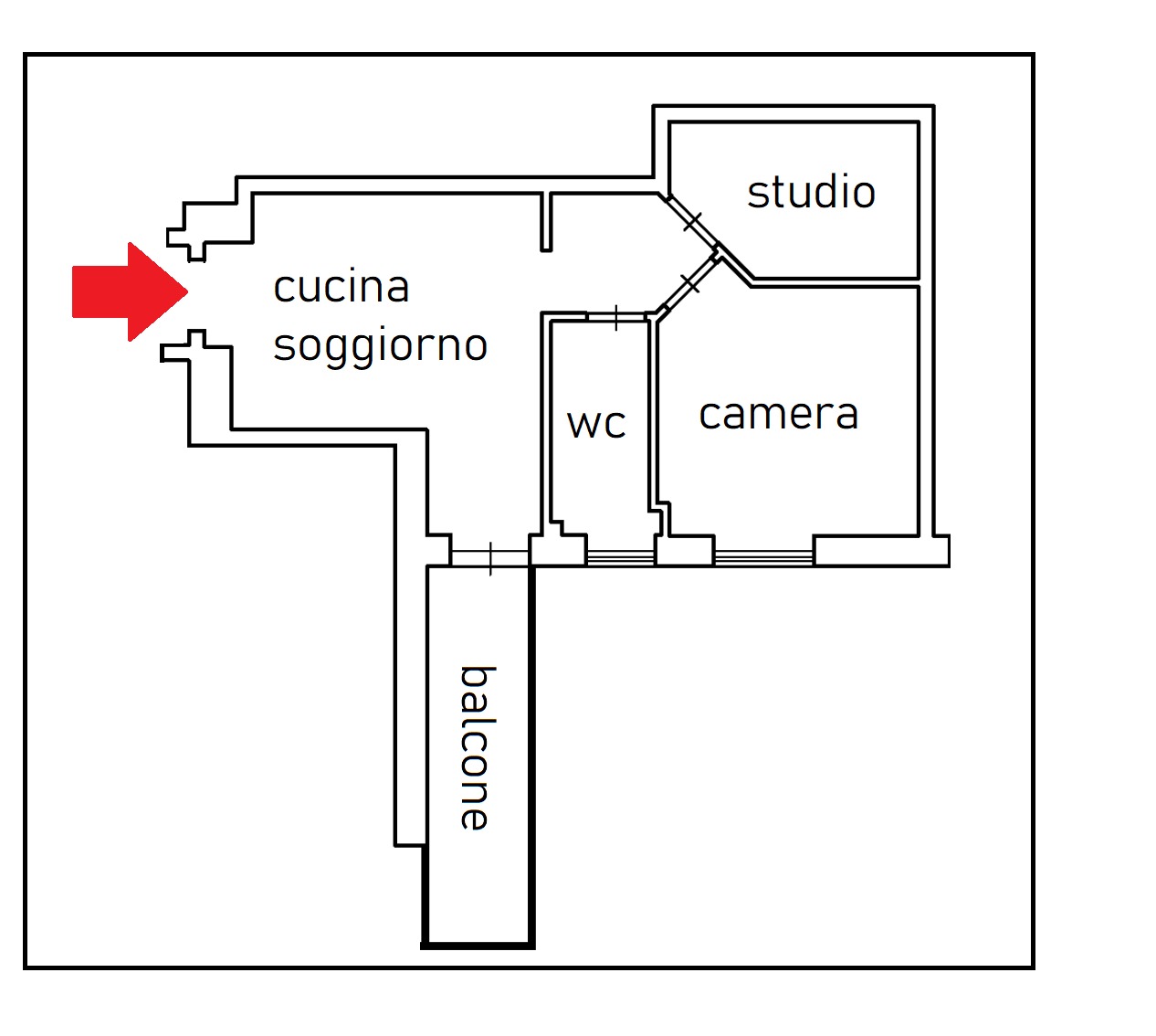 Vomero via caldieri bilocale ristrutturato