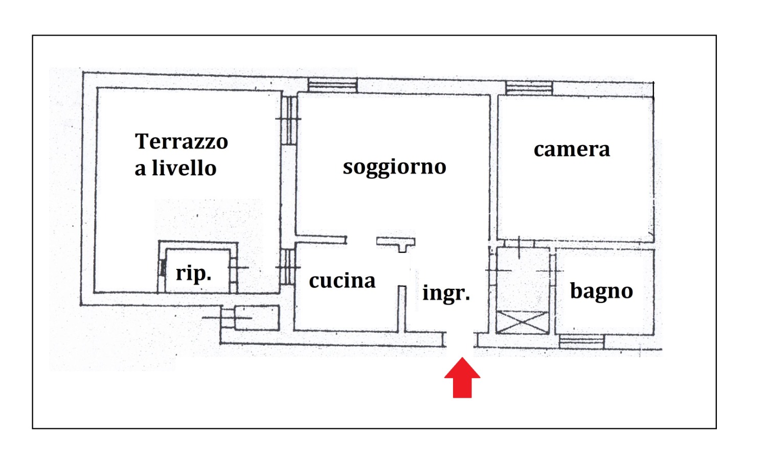 Caravaggio parte alta locazione 65 mq