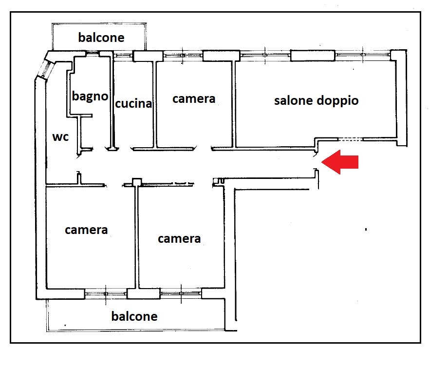 Vomero via Cilea ad. 5 vani piano alto luminoso